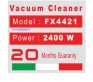 جارو برقی 2400 وات فارموکس FX-4421