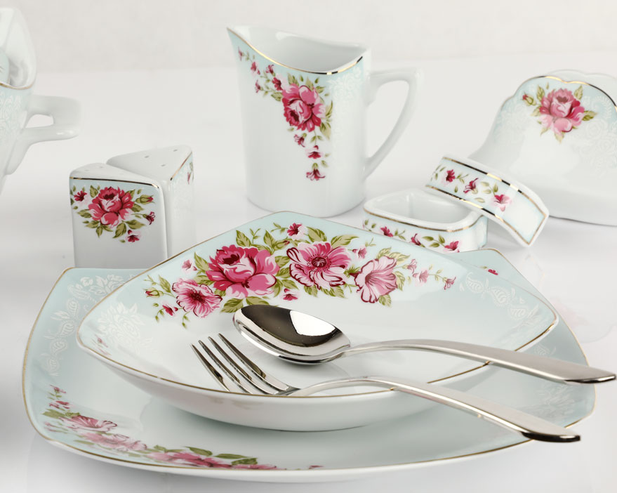 سرویس چینی پاریس طرح آلما فیروزه ای 